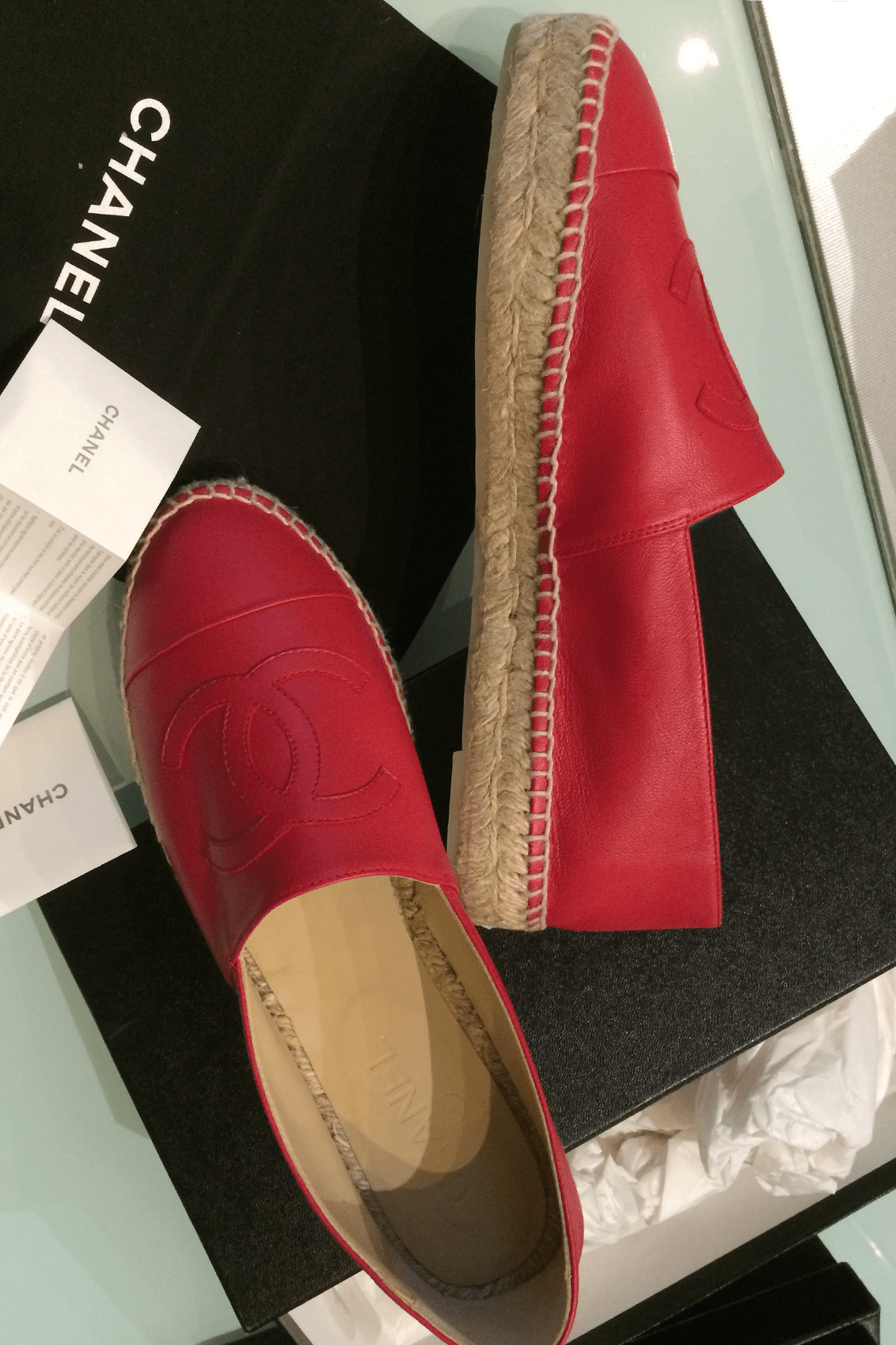 flat red espadrilles