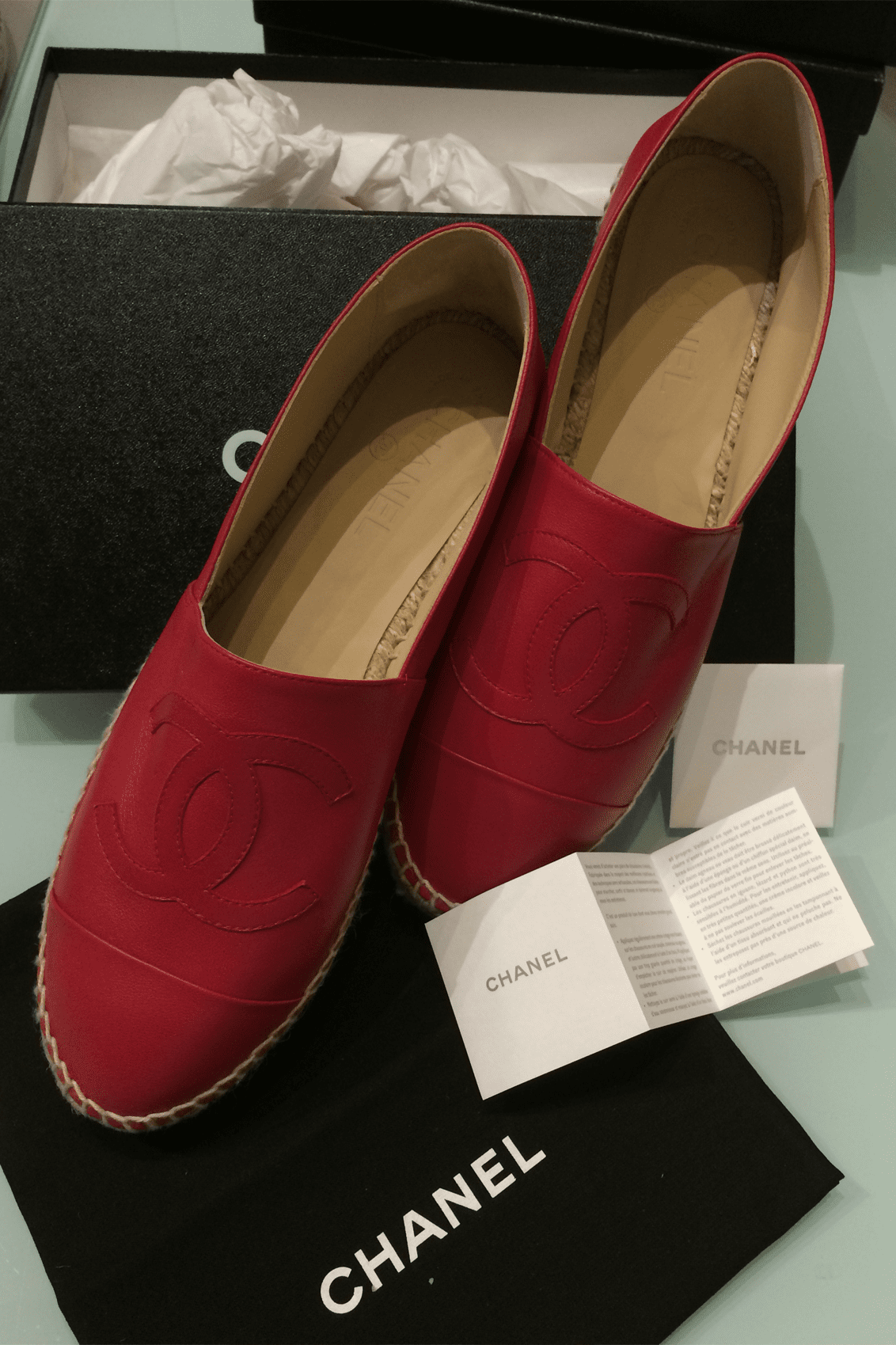 Red Chanel Espadrilles Flat Shoes red-chanel-espadrilles-flat-shoes